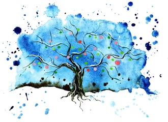 Crédence de cuisine en verre imprimé Peintures winter tree