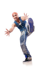 Dancer dancing on the white