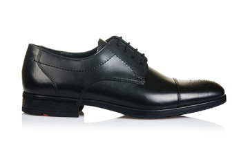 Fashion concept with male shoes on white