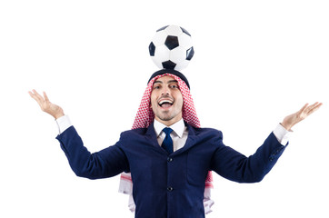 Arab businessman with football