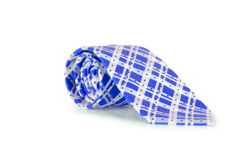 Elegant silk male tie ( necktie ) on white