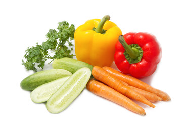 colorful vegetables ,food ingredient on white background