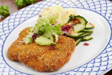 Schnitzel with salad