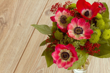 Obraz premium bouquet of red anemone flowers
