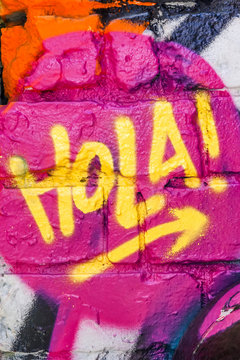 Fototapeta graffiti word Hola
