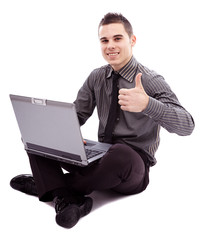 Full length pose of young businessman