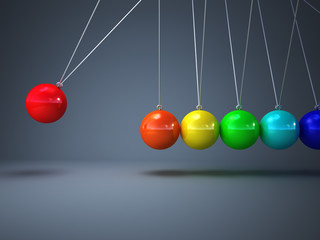 rainbow newton cradle