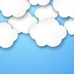 Paper white clouds on blue.