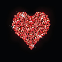 Fototapeta na wymiar Ruby heart, vector illustration