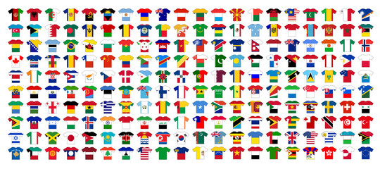 FLAGS OF THE WORLD JERSEYS (football soccer cup sport icons set) - Powered by Adobe
