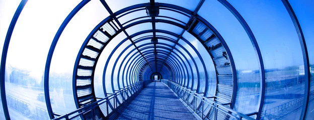 Fotobehang Tunnel Interieur blauwe tunnel