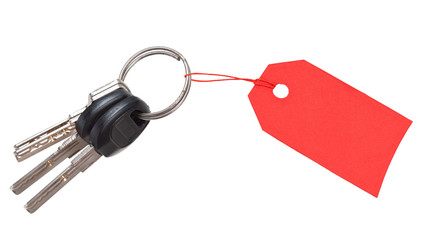 House keys with label
