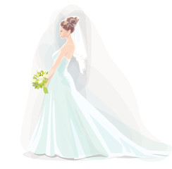 Vector of beautiful bride