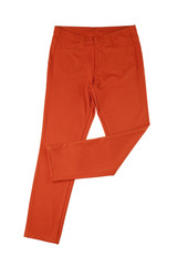 Orange women pants isolated on white background
