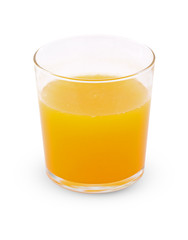 side view of orange juice