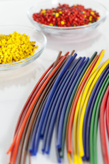 Colorful plastic masterbatch tubes