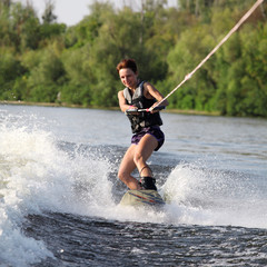 beauty girl on wakeboard