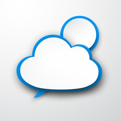 Paper white-blue cloud.