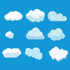 Rideaux velours Pixels Collection de nuages de vecteur pixel art
