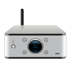 Media Player with Buttons, display and antenna.