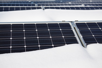 snow-covered solar panel