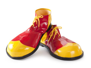 Red and yellow clown shoes