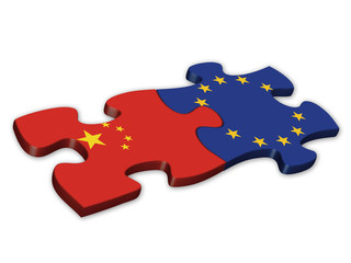 EU & Chinese Flags (China European politics debt)