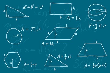 Geometry lesson - blackboard formulas