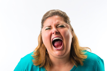 Woman screaming loud