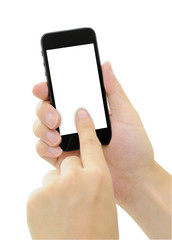 スマートフォンを操作する手