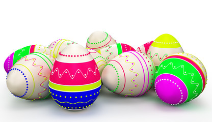 Color painted modern easter eggs.
