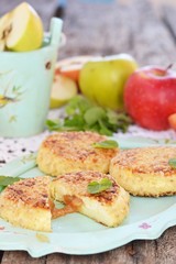 cottage cheese  pancakes with apples