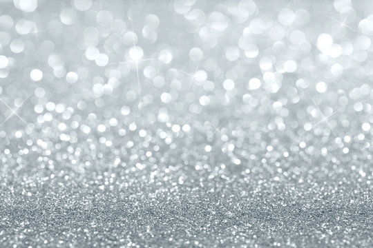 Shiny silver defocused background with copy space