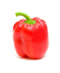 red pepper close up on white background