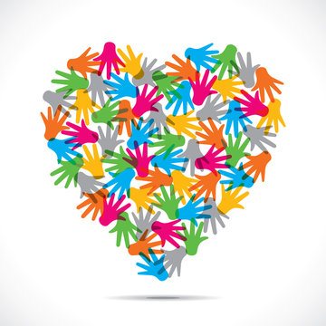 colorful hand design heart shape stock vector