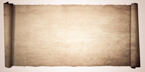 Old vintage scroll isolated on white background - obrazy, fototapety, plakaty