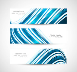 Abstract header blue colorful wave technology vector