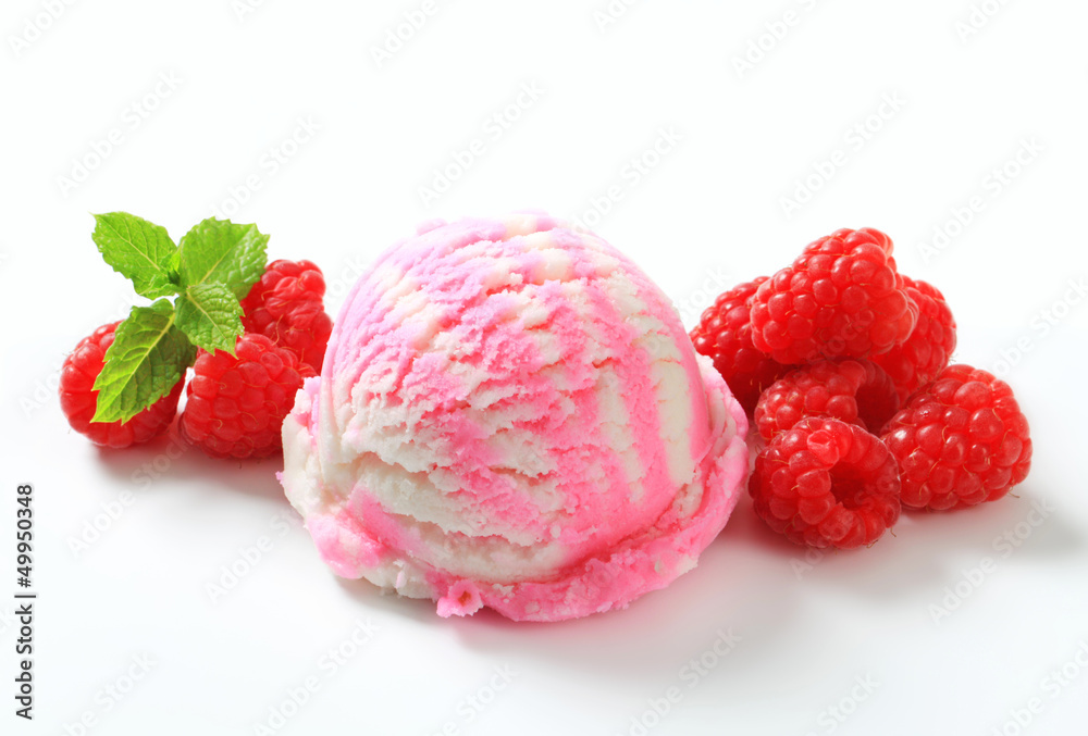 Wall mural scoop of raspberry ice cream