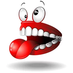 Photo sur Plexiglas Dessiner Funny False Teeth Cartoon Dentiera Divertente-Vector