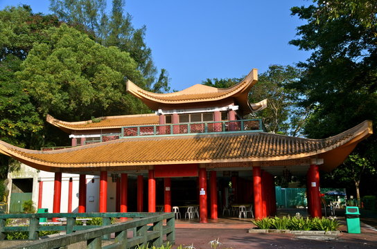 Pagoda in Haw Par Villa Gardens in Singapore