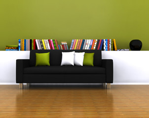 Living room with library - 49951722