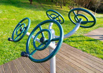 Exercise equipment in public park