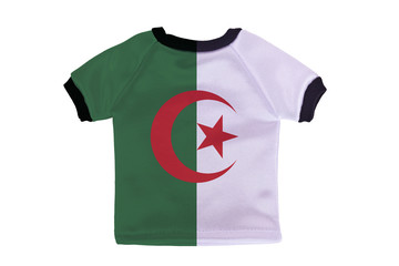 Small shirt with Algeria flag isolated on white background