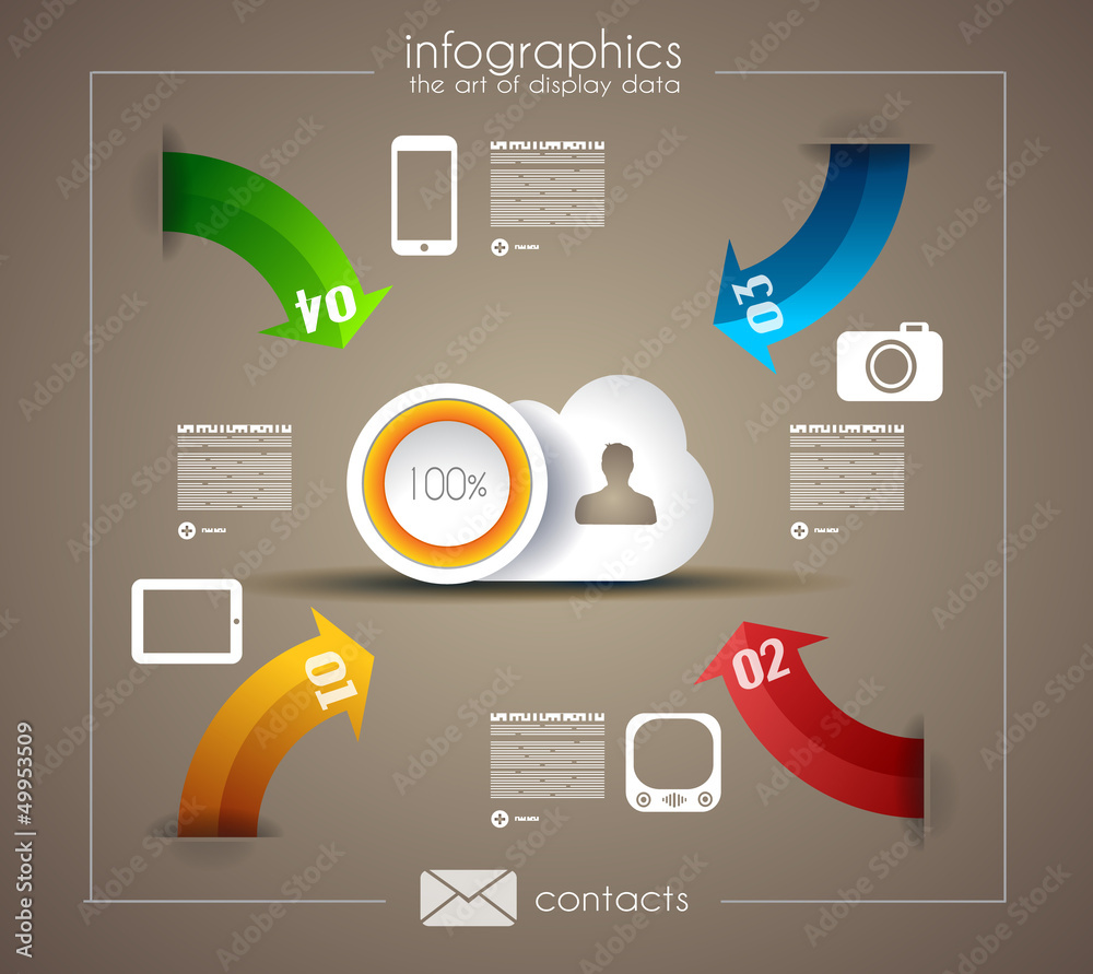 Fototapete Infographic template for statistic data visualization