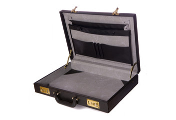 black open brief case
