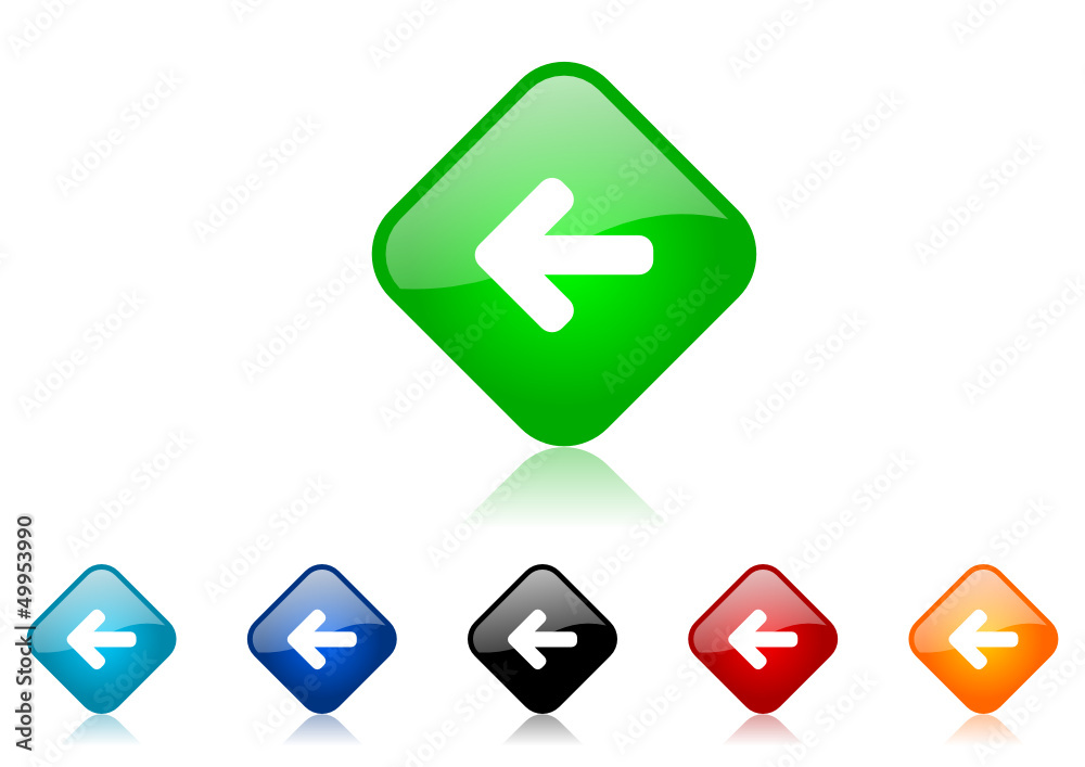 Poster arrow left vector icon set