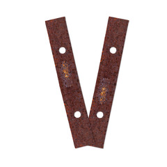 Alphabet made from rust plate