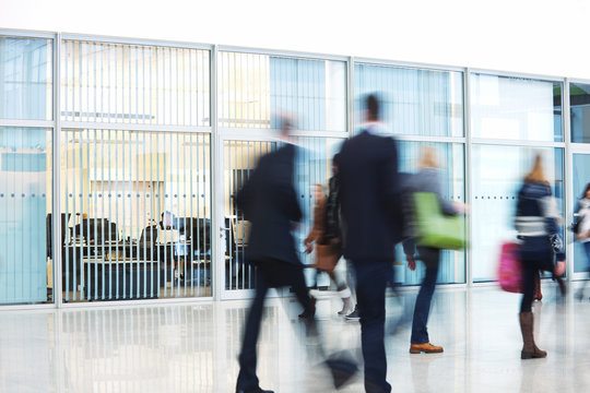 Intentional Blurred Image of People in Shopping Center