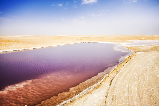 Chott el Djerid - salt lake in Tunisia