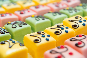 colorful Petit fours for the party